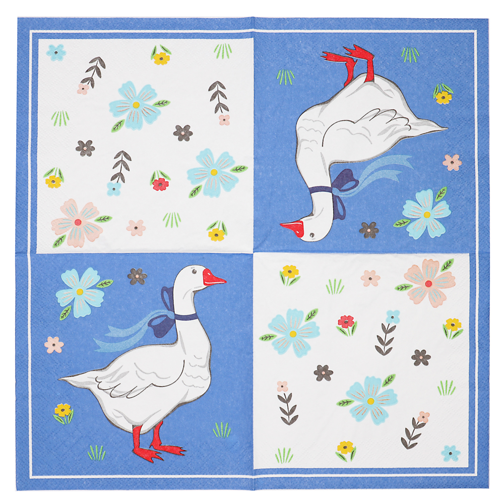 Салфетки бумажные трехслойные Гуси-1, 33*33 см, 20 шт - #3