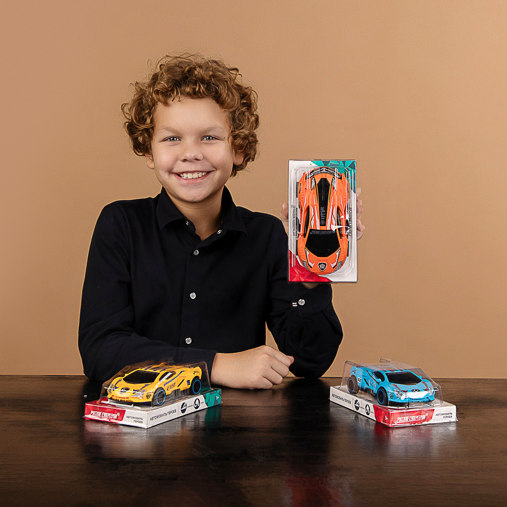 BY Русские Супергерои Автомобиль героев, ABS, инерция, разворот, занос, 18x6,5x10 см, 3 дизайна - #9