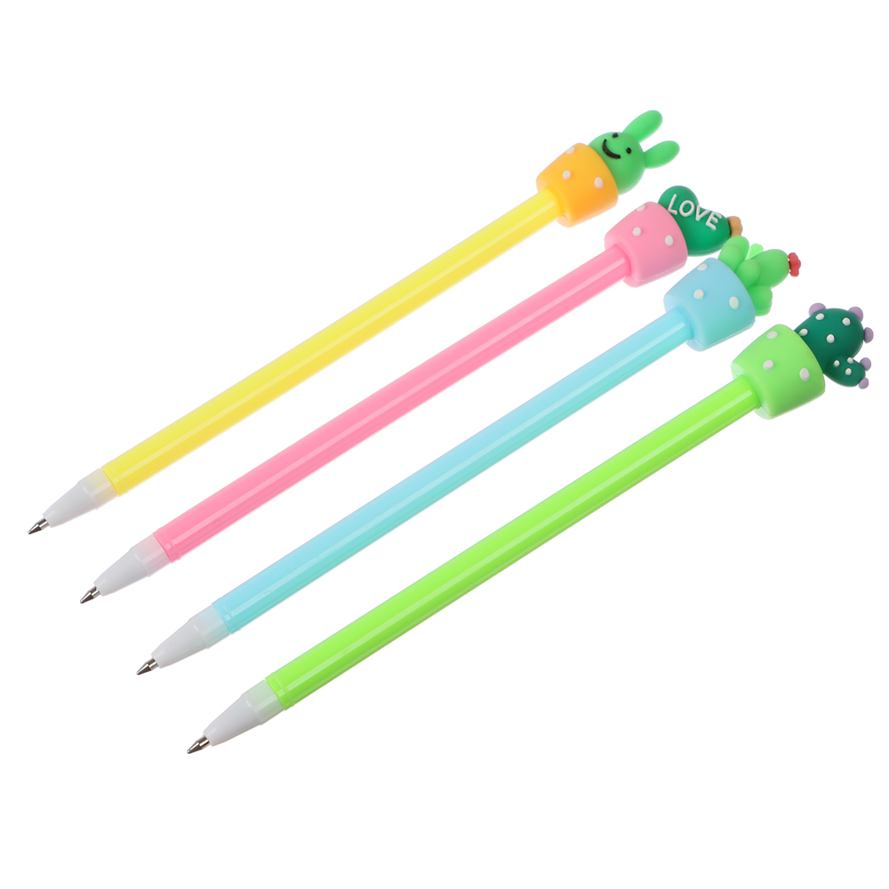 Ручка шариковая в форме кактусов, синяя, 4 дизайна, 17,5-18,5см, арт.2 - #2