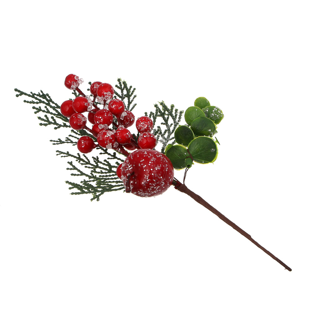 СНОУ БУМ Ветка с ягодами 29 см, металл, пластик, 2 дизайна - #6