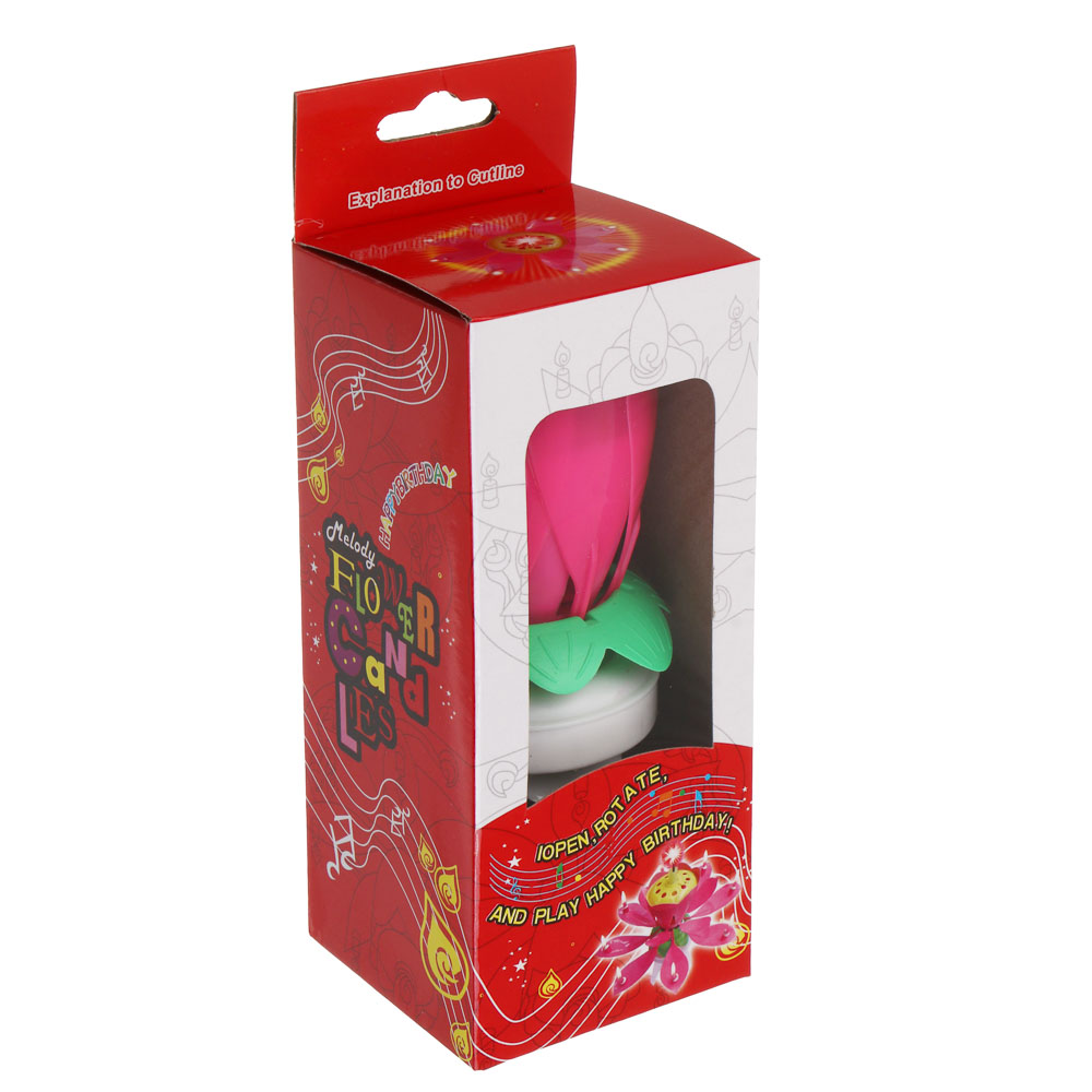 Свеча для торта музыкальная "Тюльпан", крутящаяся, розовая, 14.5x6 см - #6