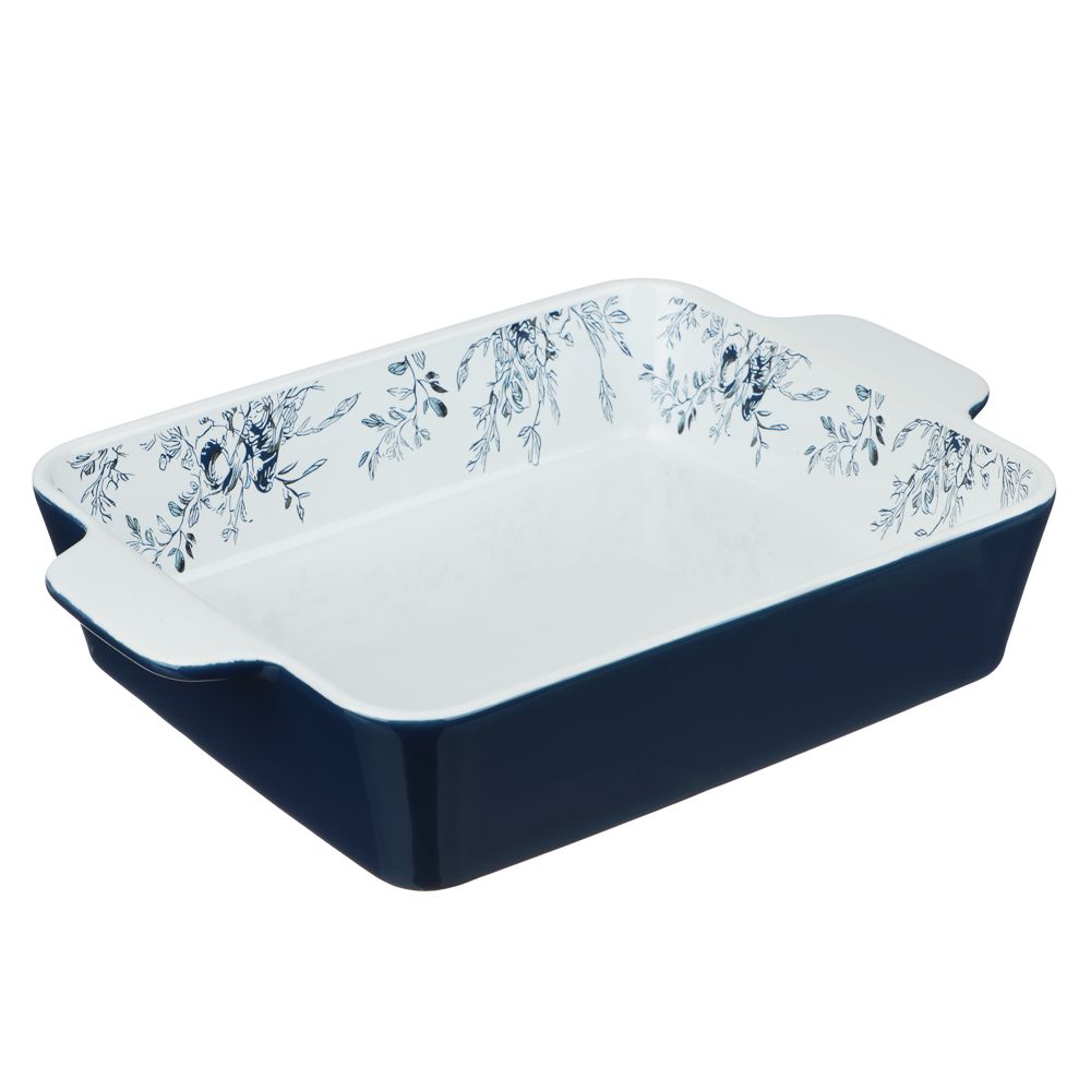 Форма для запекания и сервировки прямоугольная 28,2х19,5х5,8см тм MILLIMI цветы, керамика - #1