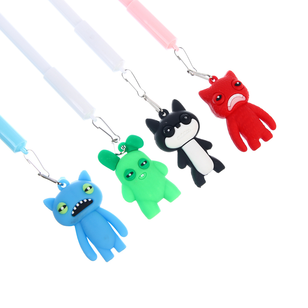 Ручка гелевая черная 0,5мм, с фигуркой "Монстрики", 4 вида - #6