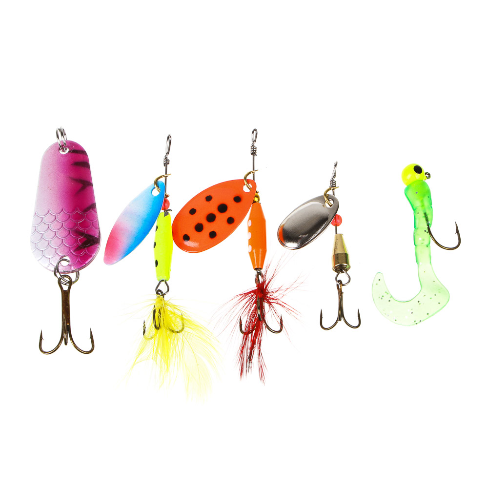 Набор спиннингиста тм AZOR FISHING, (спиннинг 2,1м, катушка с леской, 5 приманок) - #4