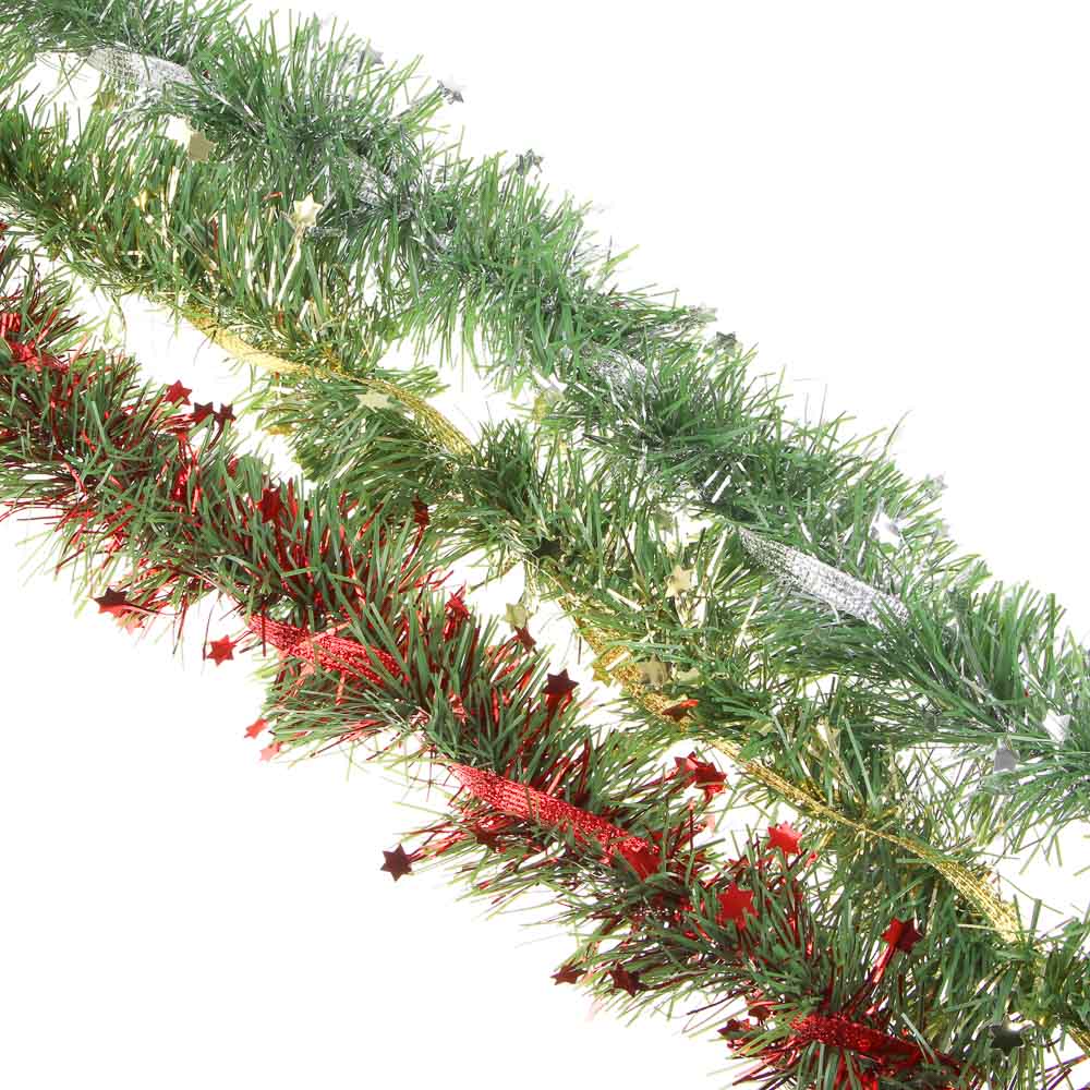 СНОУ БУМ Мишура с декоративной лентой, 9х200 см, ПВХ, 3 цвета - #1