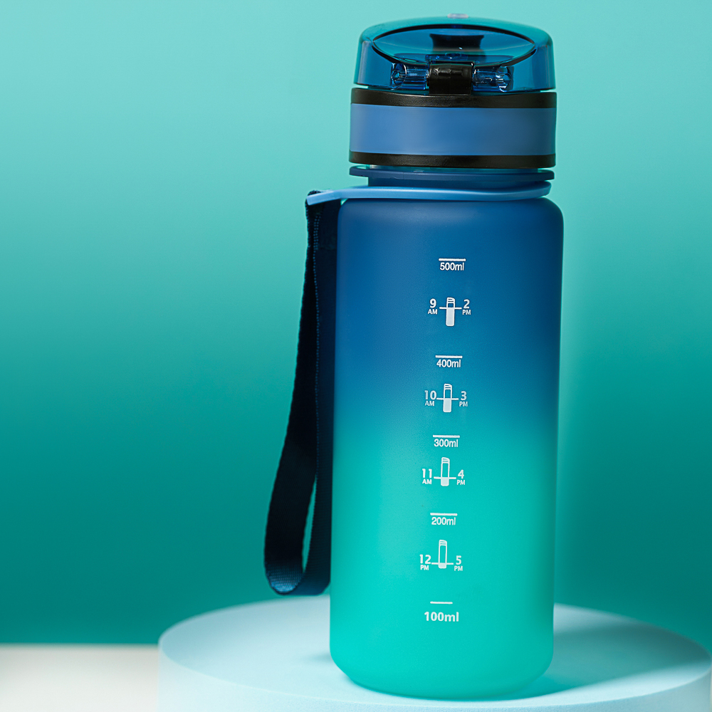 SILAPRO MAX Бутылка спортивная с замком, бирюзовая, 500мл, РС, РР - #12