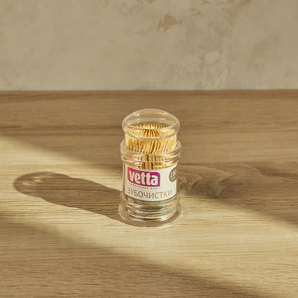 Зубочистки тм VETTA, бамбук, акриловая упаковка, 180шт - #5