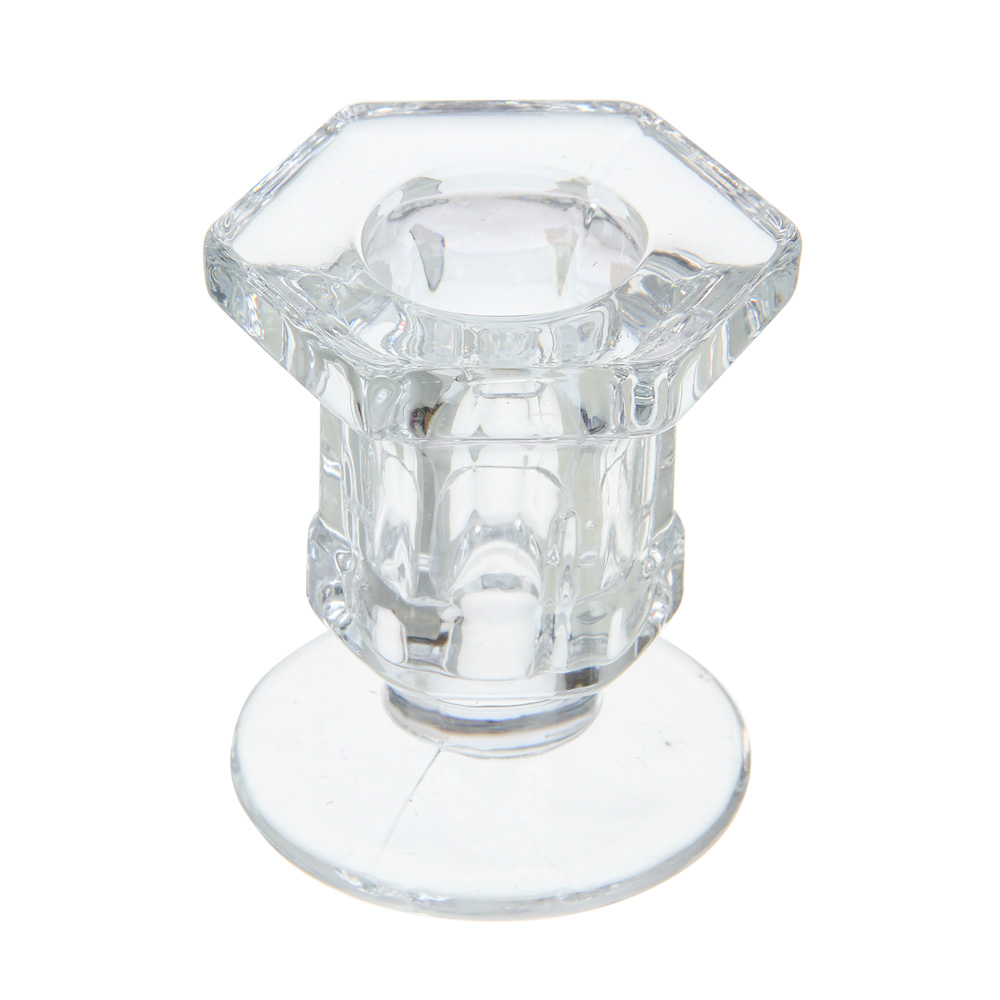 Подсвечник тм LADECOR стеклянный, 4,5х5,2x5,8 см, для высоких свечей - #3