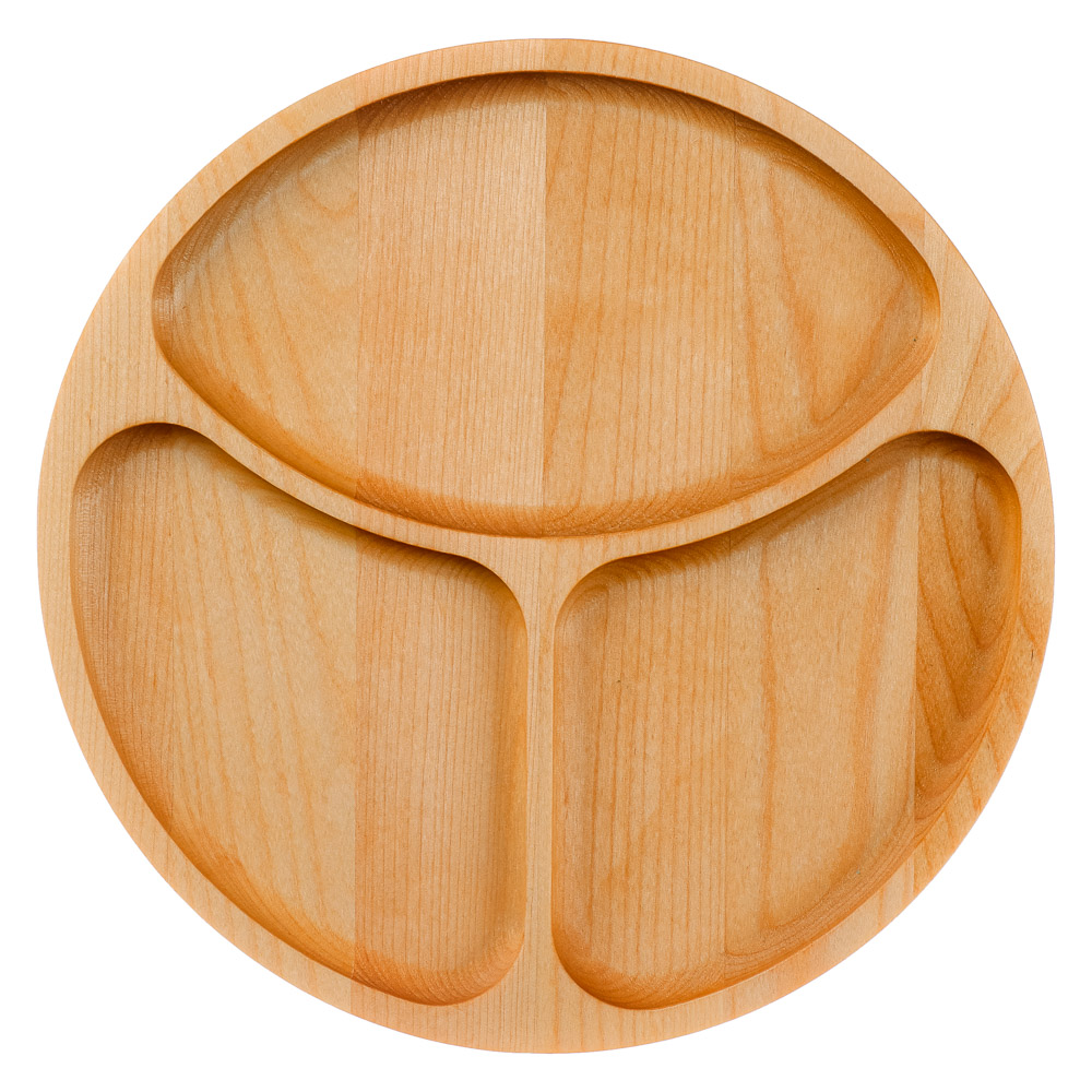 Менажница круглая 3 секции, D=20 х 1,8 см, дерево - #1