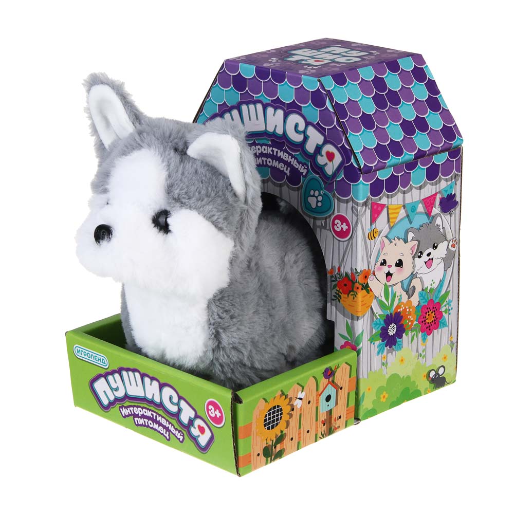 ИГРОЛЕНД Питомец интерактивный "Пушистя", PP, полиэстер, 16-20см, движение, звук, 2хАА, 4 дизайна - #8