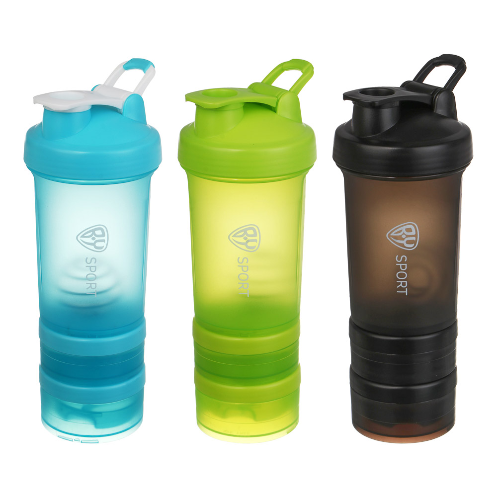 Спортивный шейкер 3 в 1, тм BY SPORT, 500 мл, 26х8см, PC, 3 цвета - #1