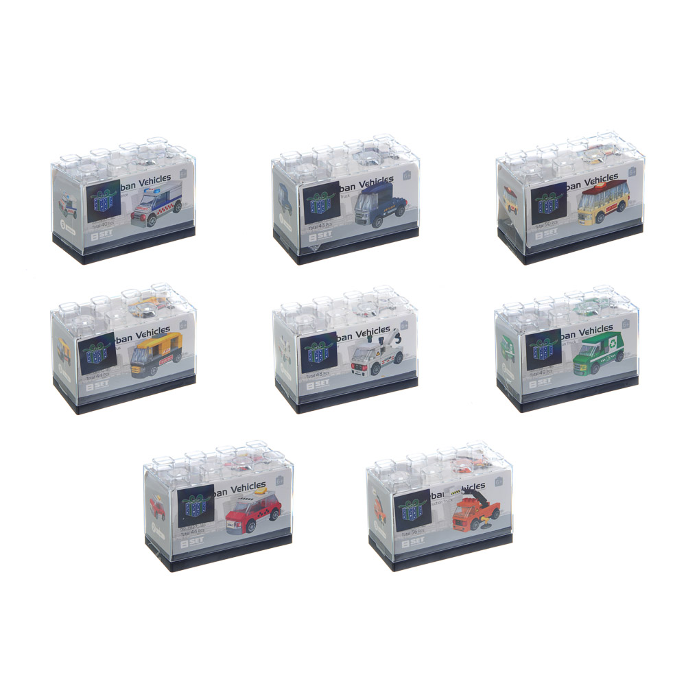 ИГРОЛЕНД Конструктор "Городские машинки", пластик бокс, 9х4,5х6 см, ABS, 8 видов - #2