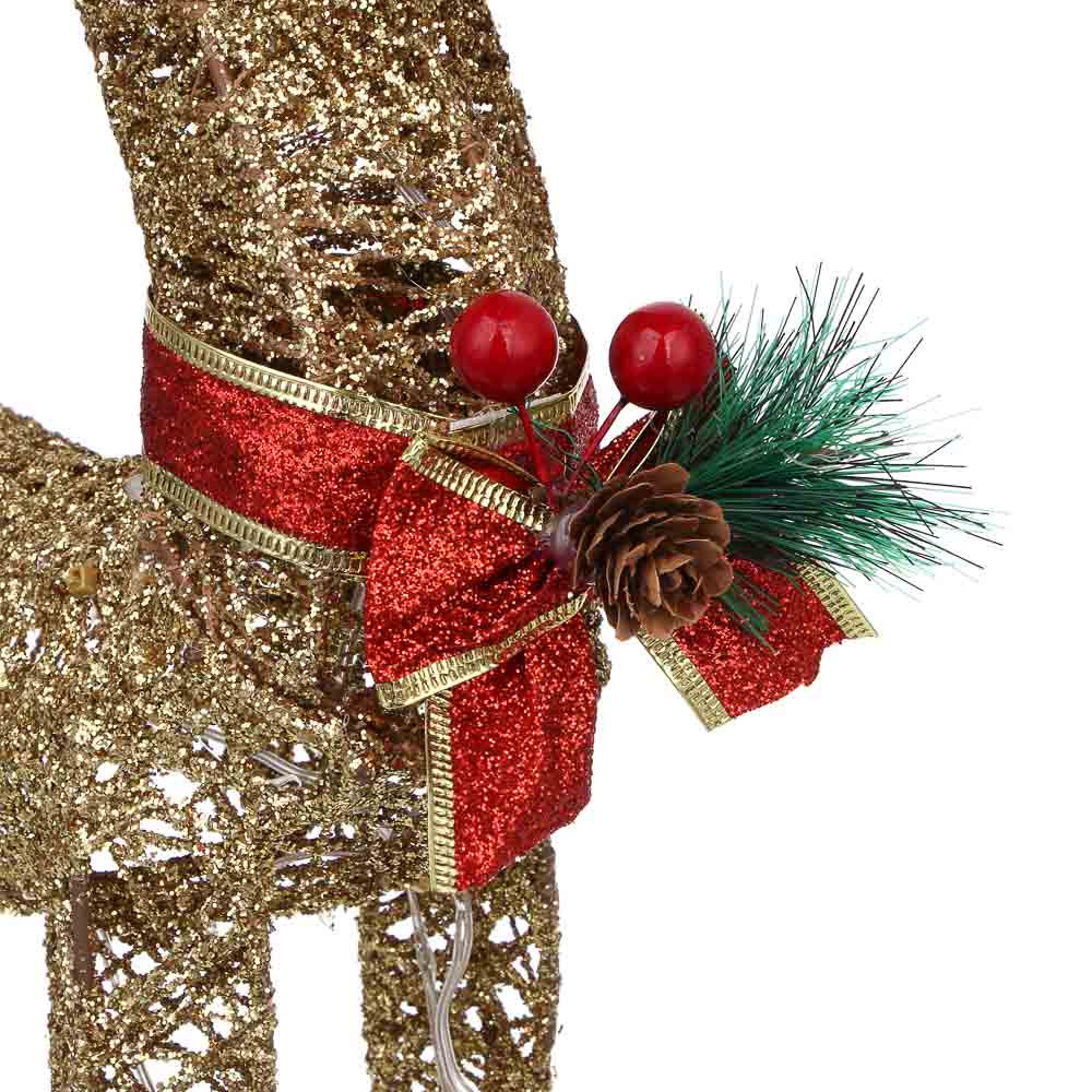 СНОУ БУМ Олень, 20 LED, 30 см, шампань, постоянное свечение - #3