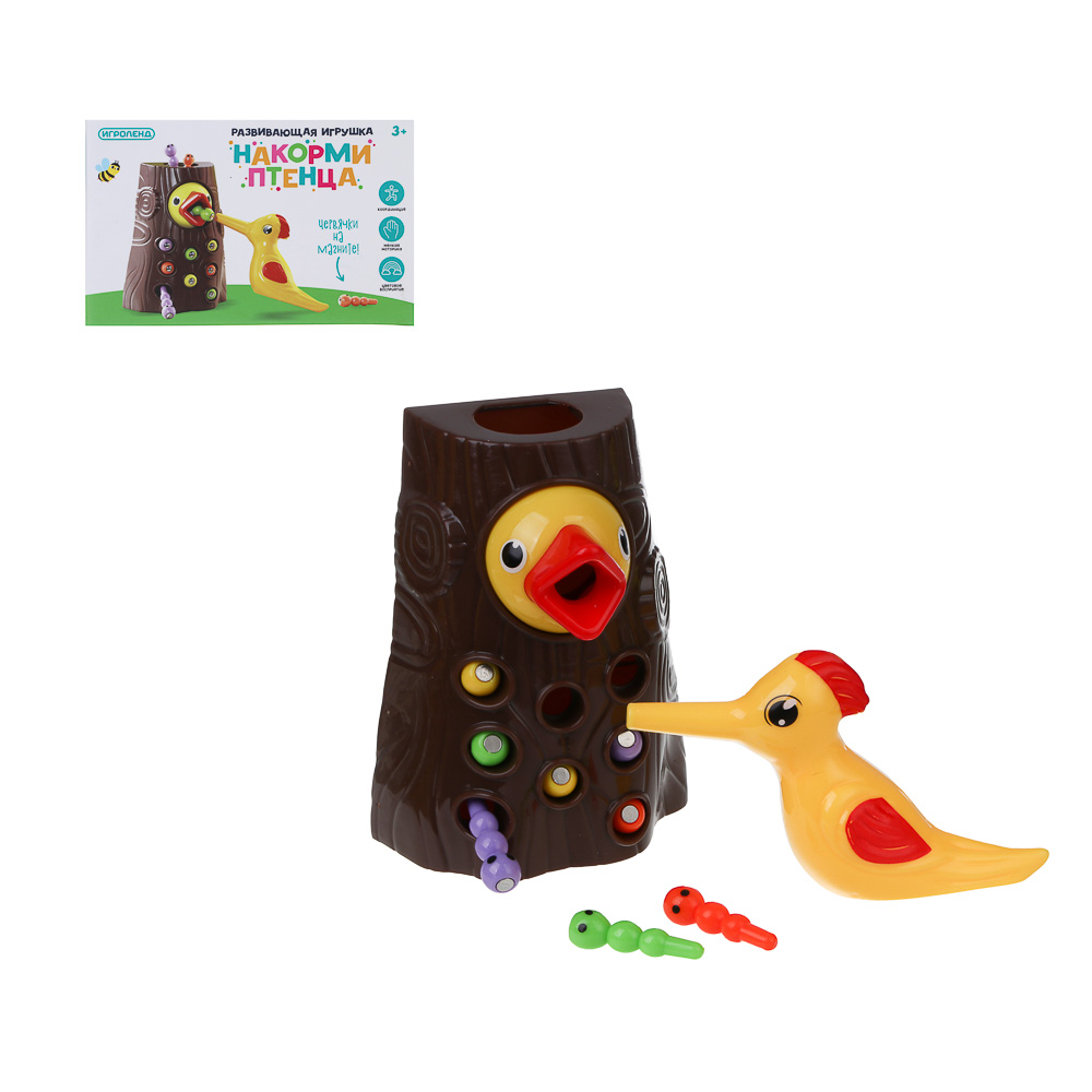 ИГРОЛЕНД Развивающая игрушка "Накорми птенца", PP, магнит, 13,4х10х10,5см - #1