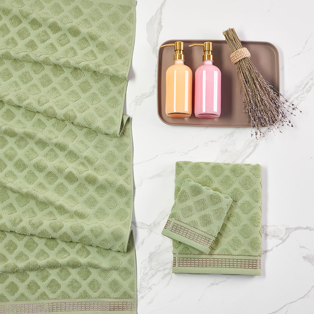 PROVANCE Эвкалипт Полотенце махровое, 100% хлопок, 50х90см, 420гр/м, зеленый - #11