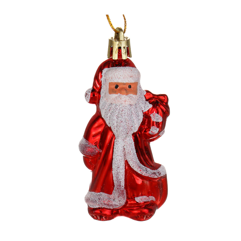 СНОУ БУМ Набор декоративных украшений "Дед Мороз" 2шт, 4x3x9см, пластик - #2