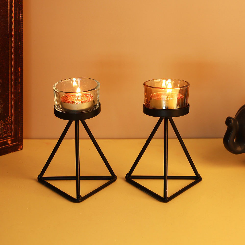 Подсвечник металл со стеклом, 9х9х10 см - #6