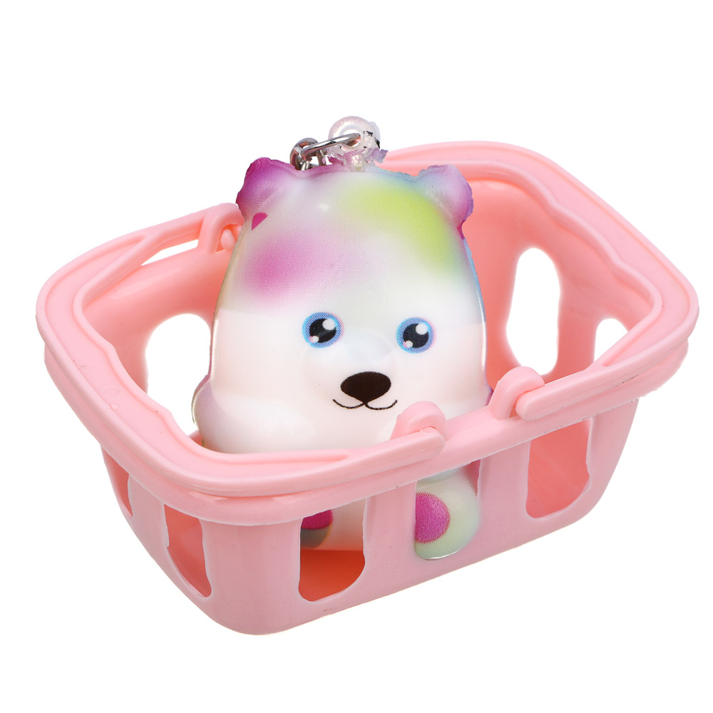 ИГРОЛЕНД Игрушка антистресс, сквиш - брелок "Малыш в корзиночке", PU, 12х17см, 12 дизайнов - #6