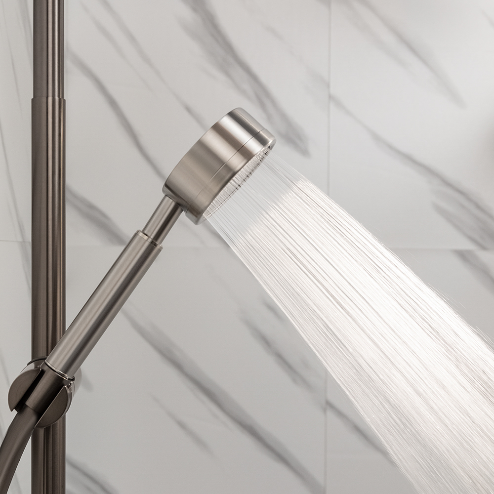 Лейка для душа водосберегающая, 1 режим, 80мм, микроточки, нержавеющая сталь 304, сатин - #9