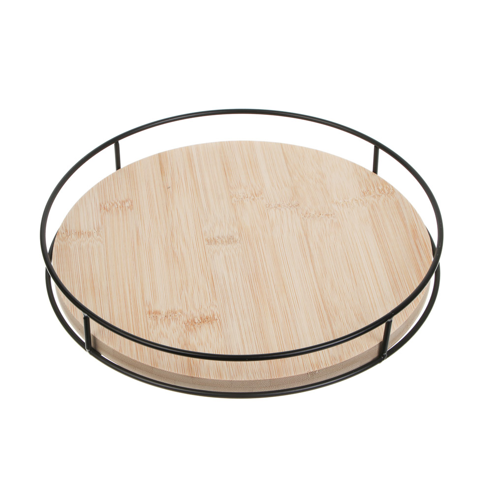Поднос сервировочный вращающийся с метал ручками тм Satoshi, 26x26x6см - #1