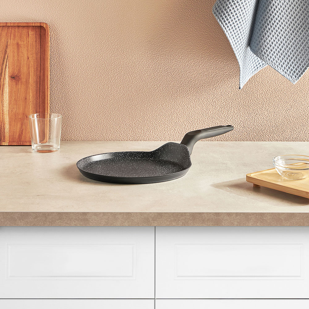 SATOSHI Стоун Сковорода литая блинная d24см, антипригарное покрытие Мрамор, индукция - #7