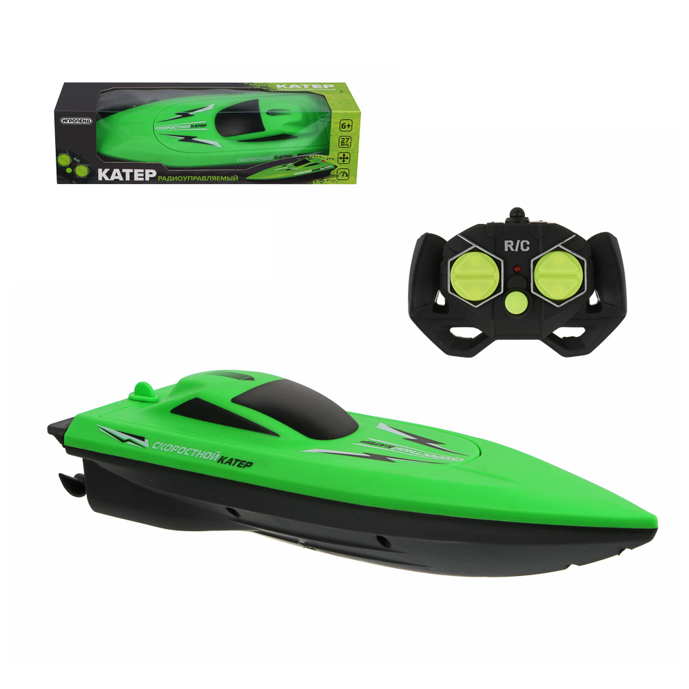 ИГРОЛЕНД Лодка на радиоуправлении, 27 МГц, 5АА, РР, 26x10x12см, 2 дизайна - #1