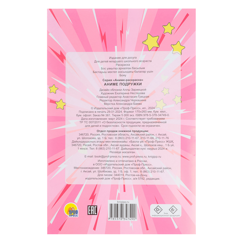 Раскраска аниме, 17х26см, 12 стр., 5 дизайнов - #4
