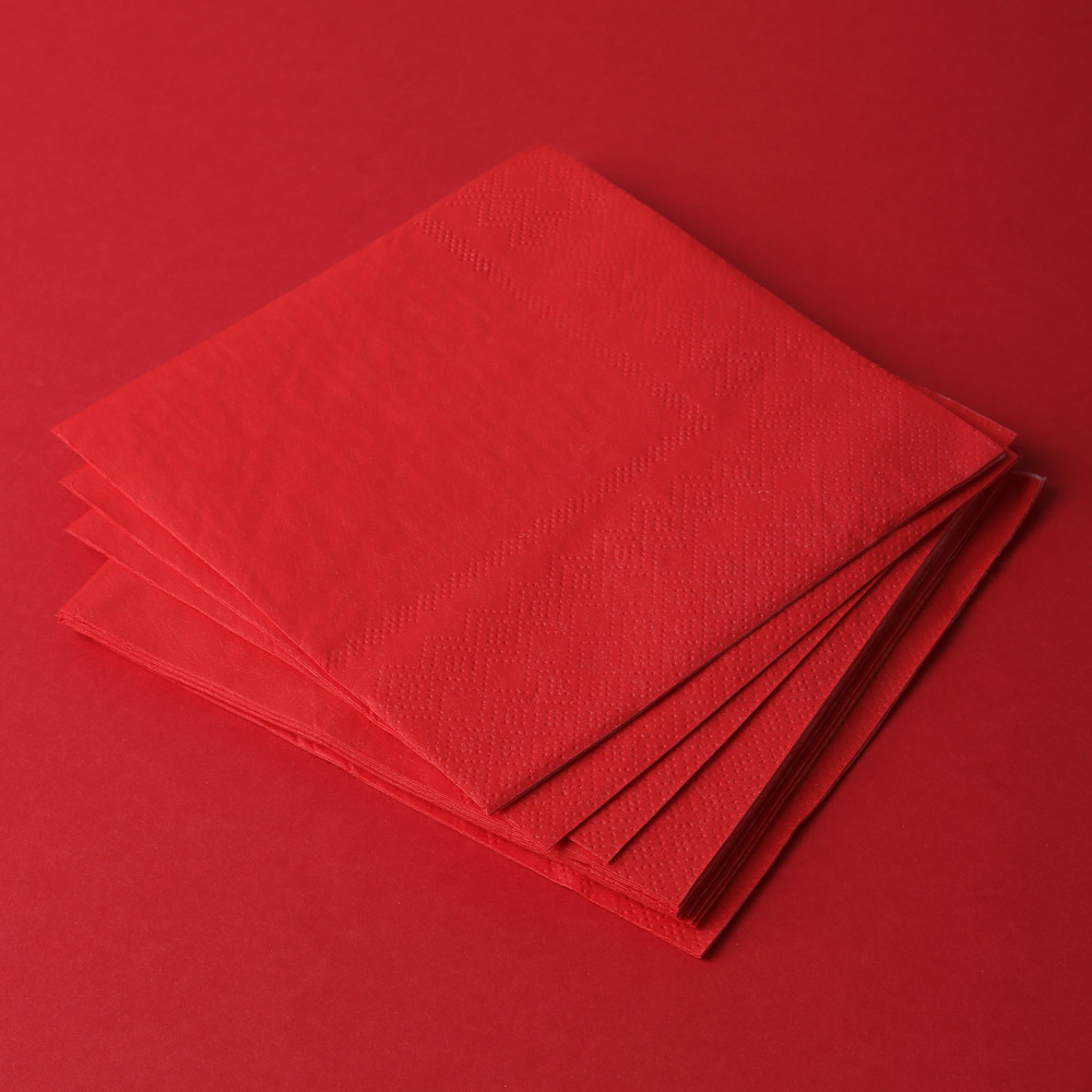 Набор бумажных салфеток, красный - #3