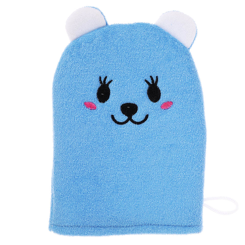 ЮL Мочалка рукавичка для ванны и душа в виде зверюшек, полиэстер, 18х13см, 3 дизайна, МС24-08 - #9