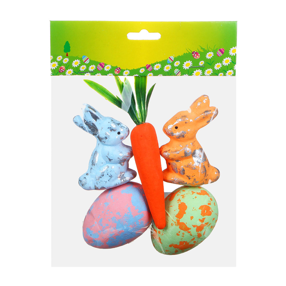 Декор "Пасхальный" Набор - кролик, яйца, морковка, 15х19 см - #3