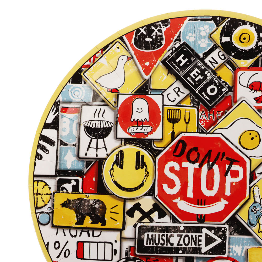 Набор бумажных тарелок Знаки яркие, в т/у пленке, 6 шт d=230 мм - #2