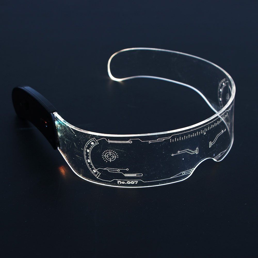 СНОУ БУМ Очки светящиеся неоновые LED, ширина 14см, 1 контроллер, 1хCR2032, акрил, 17 режимов - #5