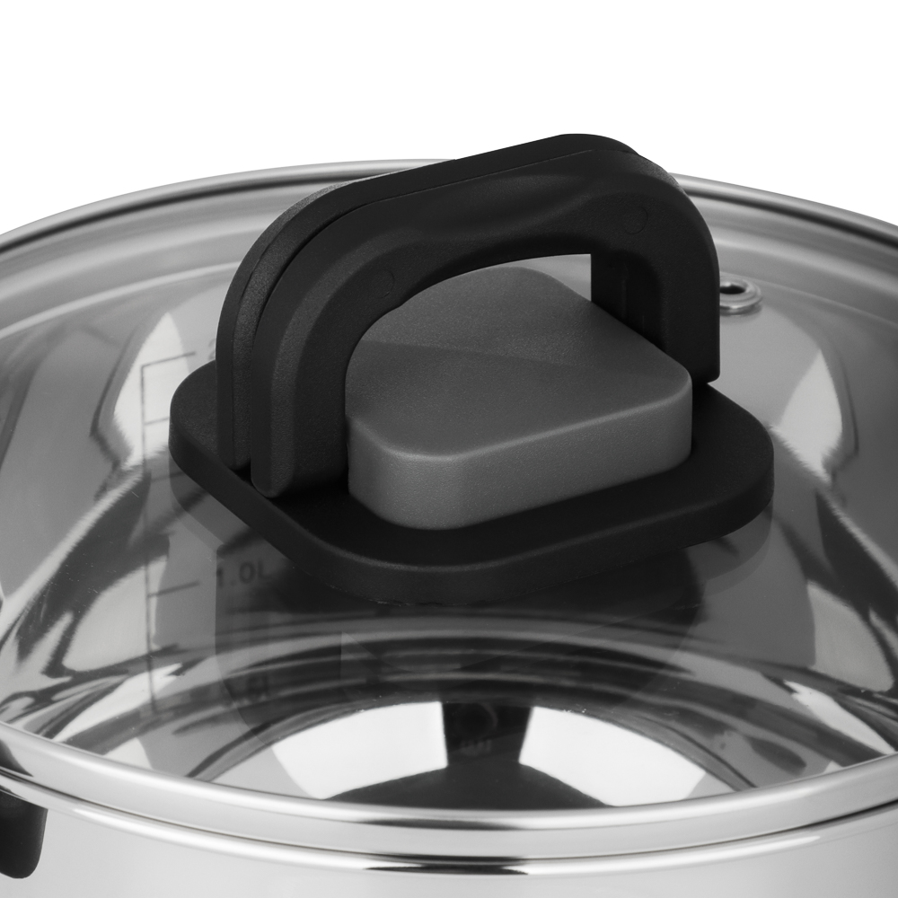 Кастрюля тм SATOSHI Манн 18х10,5см. 2,4л. со стекл. крышкой, индукция - #5