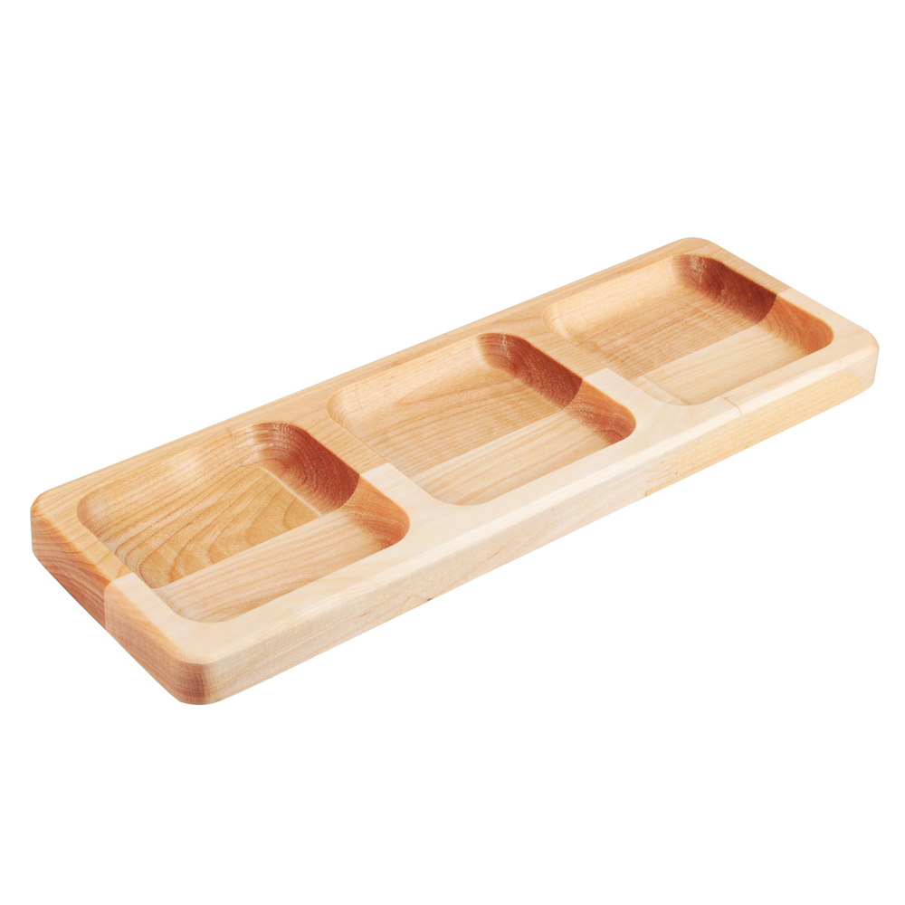 Менажница прямоугольная 3 секции, 30х10х1,8см, береза - #2