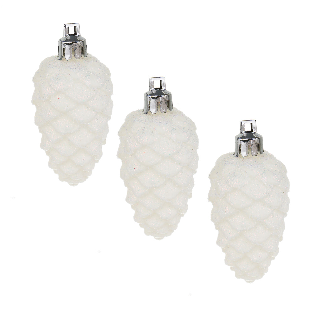 СНОУ БУМ Набор декоративных украшений "Шишки" 3шт, 3,5х7,5см, пластик - #1