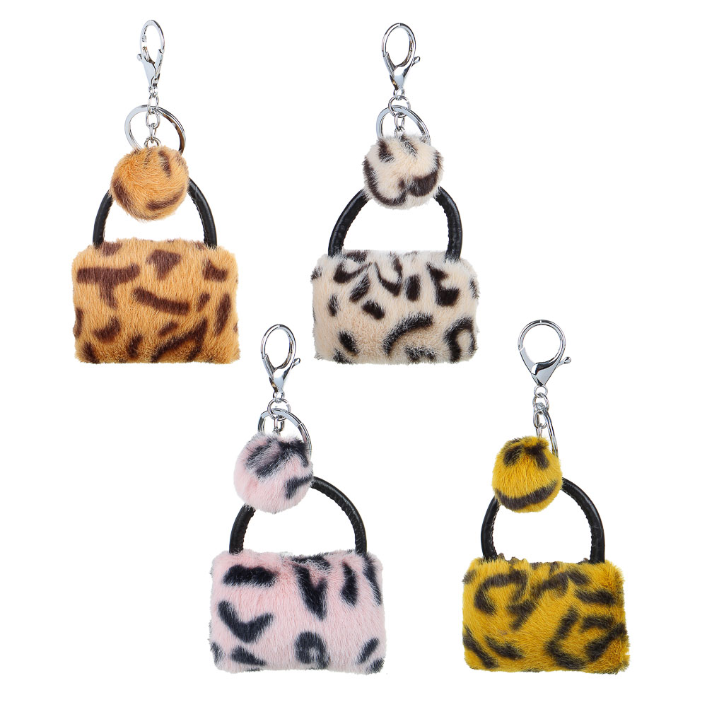 Брелок, 6x8см, в форме сумочки, плюш, металлический карабин, 4 цвета - #2