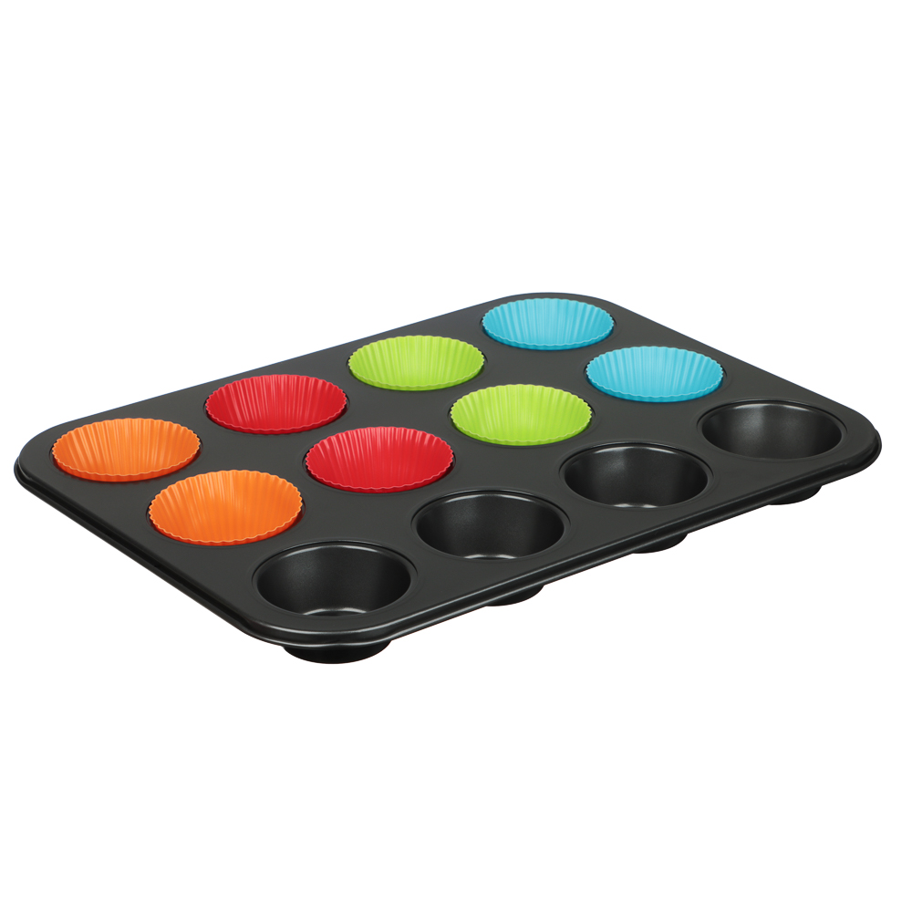 VETTA Форма для выпечки 12 ячеек с силиконовыми формами, 35,2х26,5х2,7см, угл.сталь, антипригарное п - #5