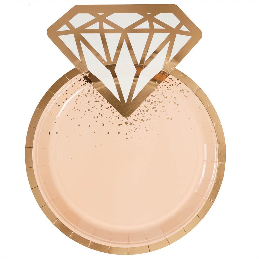 Тарелка фигур Свадьба LUX Peach 6шт, 25см в асс - #5