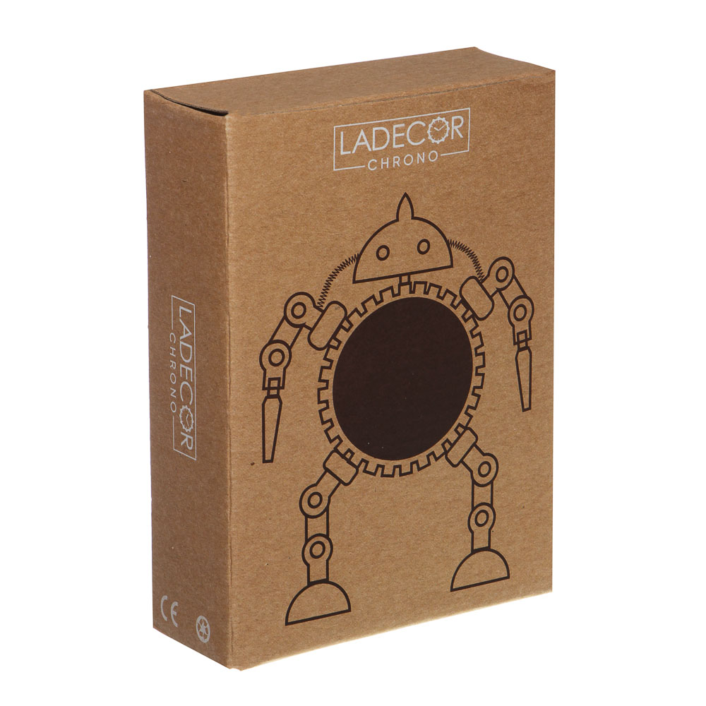 LADECOR Часы настольные металлические, 21x13x3 см, цвет черный - #7