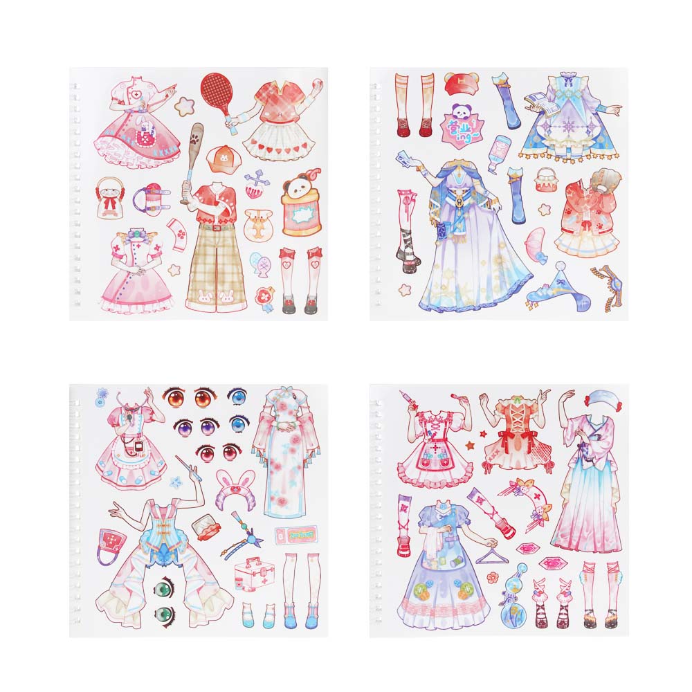 Раскраска детская "Анимэ" с наклейками и сухими красками 19стр, 19х19см, бумага, 4 дизайна - #4