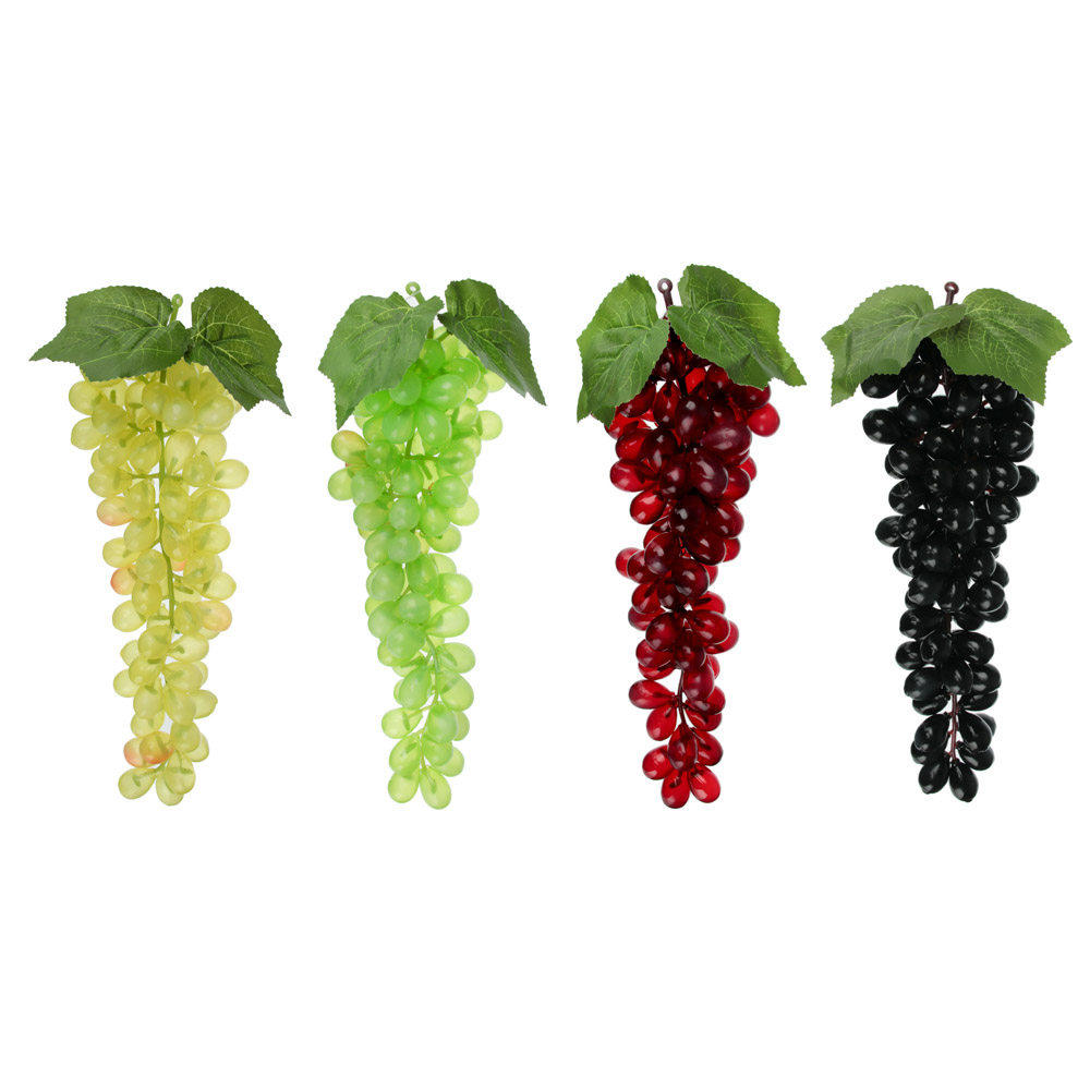 LADECOR Фрукт искусственный в виде винограда, пластик, 85 ягод, 4 цвета - #1