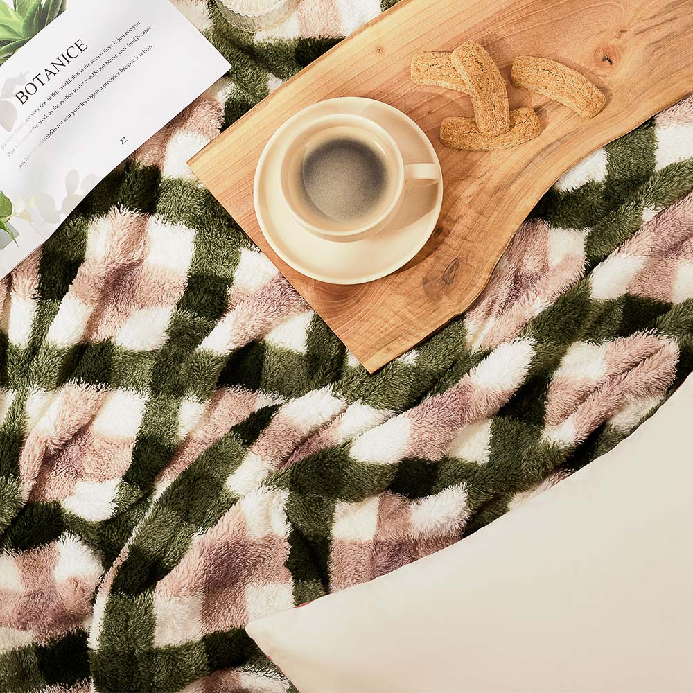 PROVANCE Кантри Плед клетка тедди, 150х200см, 100% полиэстер - #5