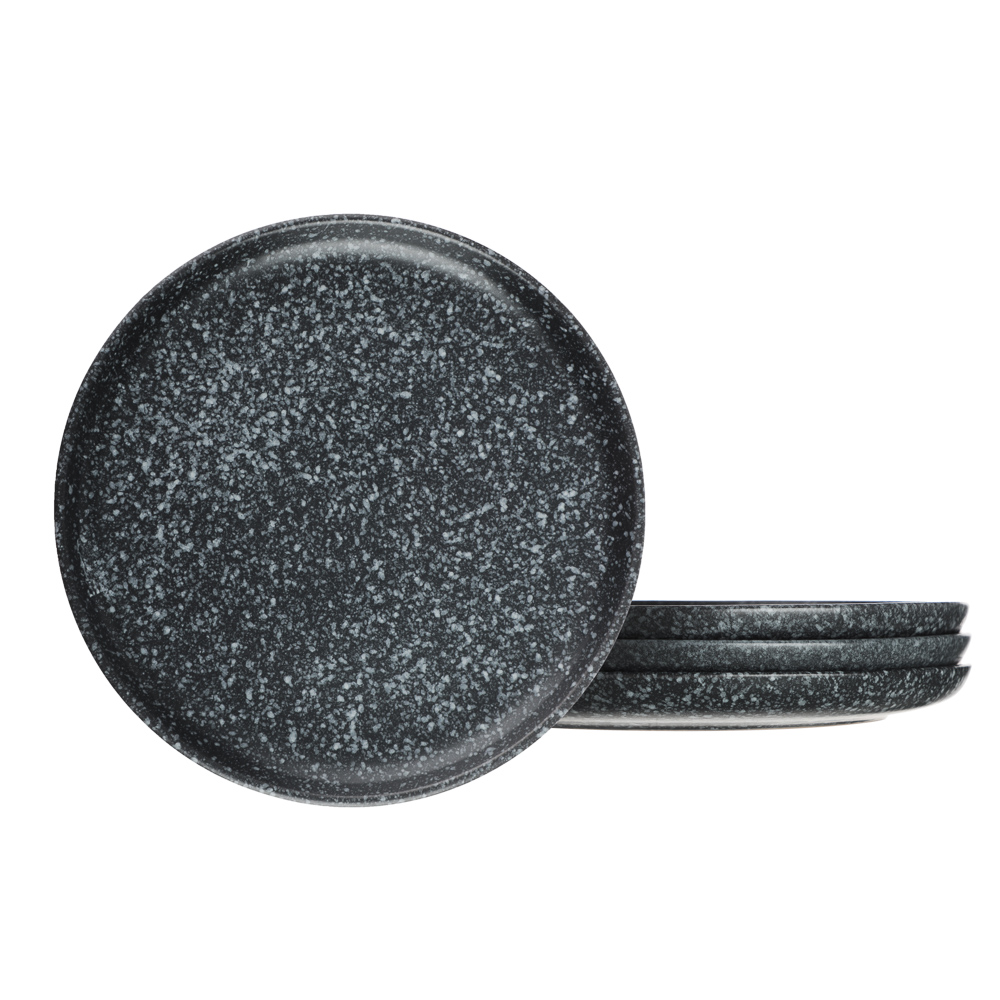 MILLIMI Набор стол.посуды 16пр(тар26см*4, тар20см*4, салатн14см*4, кружка340мл*4) керамика, черный - #6