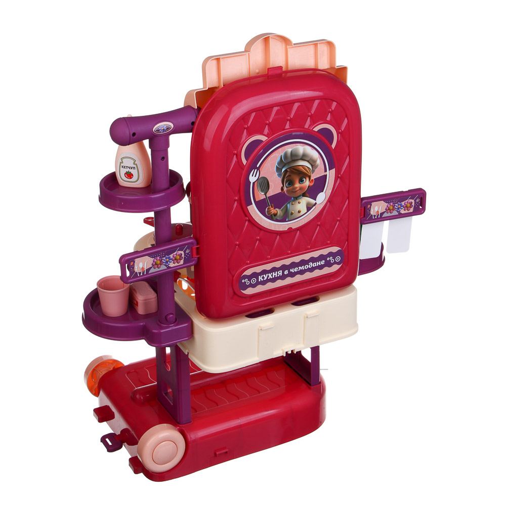 ИГРОЛЕНД Игровой набор "Кухня в чемодане", на колесах, PP, картон, 22х15,5х31 см - #11