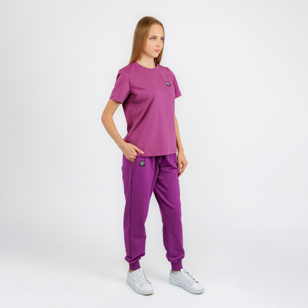 BY Футболка женская, хлопок / лайкра, размер M, цвет сиреневый - #5