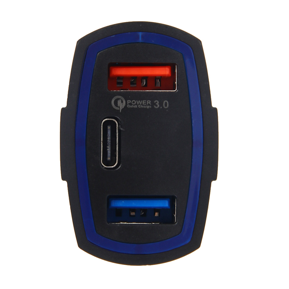 ЕРМАК Устройство зарядное автомобильное,быстрая зарядка, 2xUSB,TYPE-C, 7A, 12/24В, пластик - #1