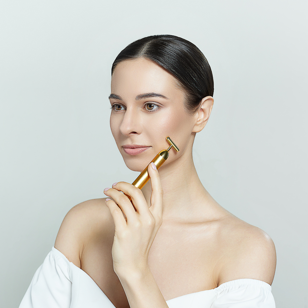 ЮL Массажер для лица с вибрационным массажем, на батарейках типа DC1.5V (AA), 14x3,5см - #12