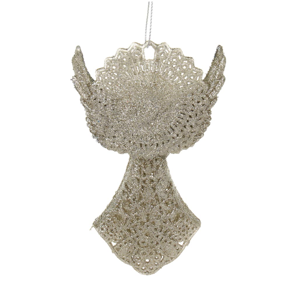 СНОУ БУМ Подвеска декоративная "Ангел" 13 см, пластик, глиттер, золото - #4