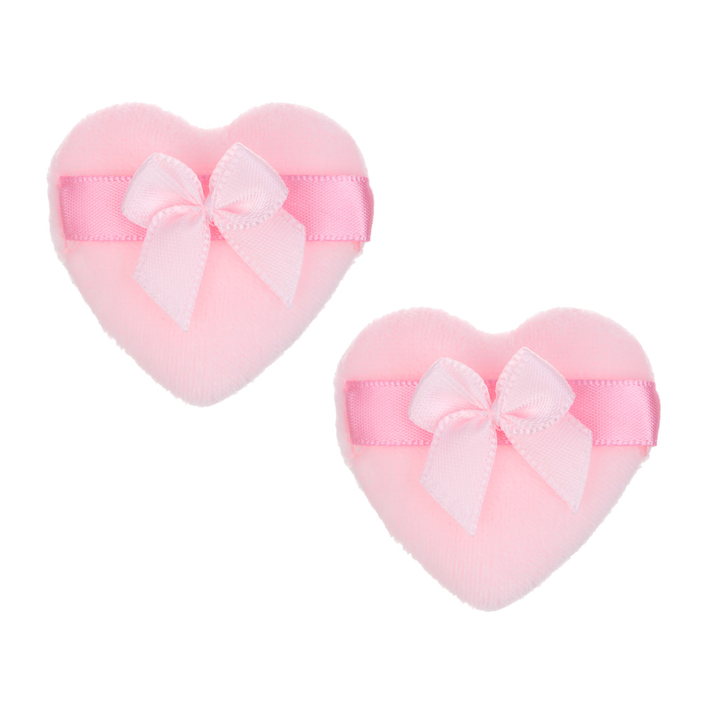 ЮНИLOOK Спонж-пуховка в виде сердца, 2 шт, полиэстер, ППУ, 4,5х4,7см, 3 цвета - #2