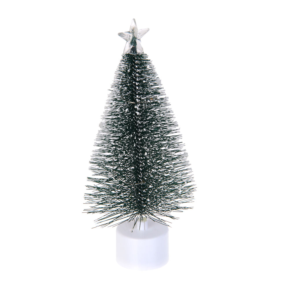 СНОУ БУМ Елочка ершик с подсветкой LED, 8х8х17см, PP, 3хAG10, 1 режим - #2